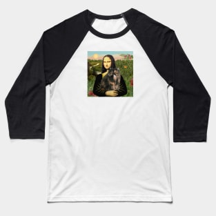 Mona Lisa and Her Calico Persian Cat Baseball T-Shirt